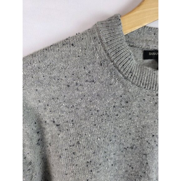 Banana Republic Mens Sweater Size Medium Gray Wool Blend Knit Long Sleeve Top - Picture 3 of 10